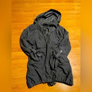 Grey zip up wind jacket
